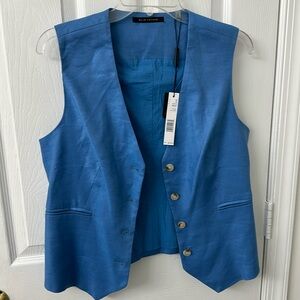 Elie Tahari Women French Blue Vest Medium $225